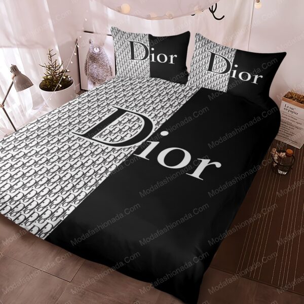 Black And White Dior Bedding Sets - Image 3