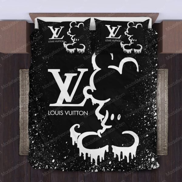 Black Mickey Mouse Louis Vuitton Bedding Sets