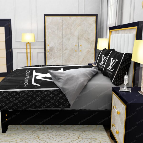 Black Veinstone Louis Vuitton Bedding Sets - Image 6