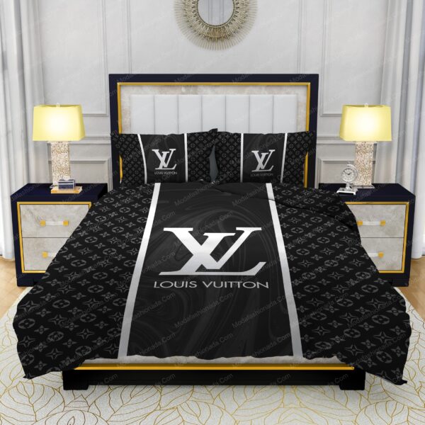 Black Veinstone Louis Vuitton Bedding Sets