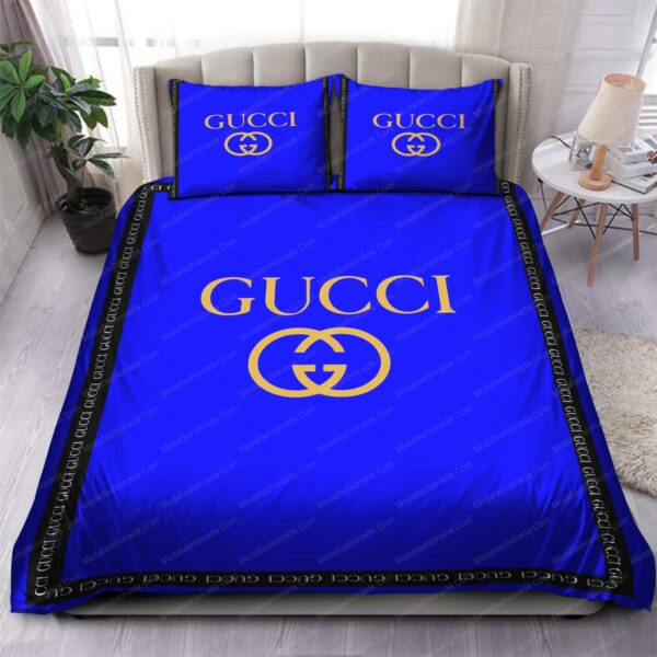 Blue Gucci Bedding Sets - Image 4