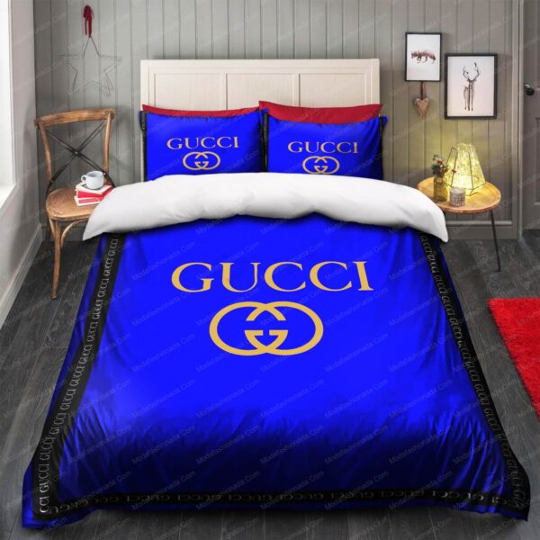 Blue Gucci Bedding Sets - Image 5