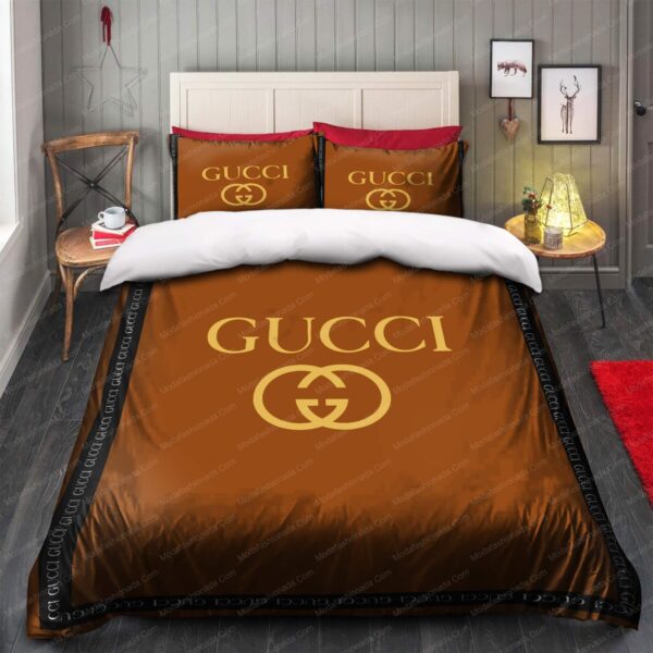 Brown Gucci Bedding Sets - Image 5