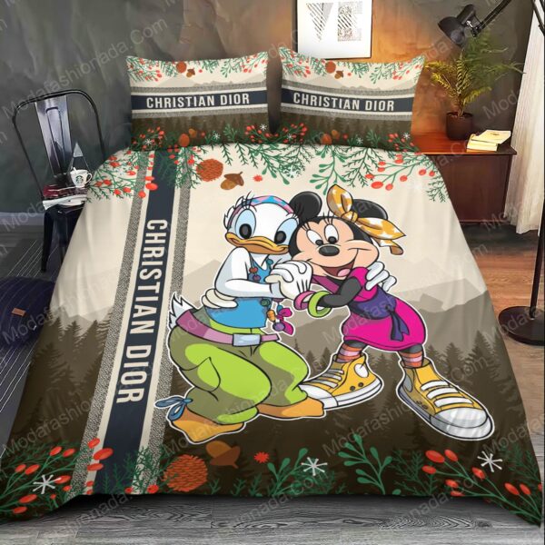 Donal Mickey Mouse Christian Dior Christmas Bedding Sets - Image 2