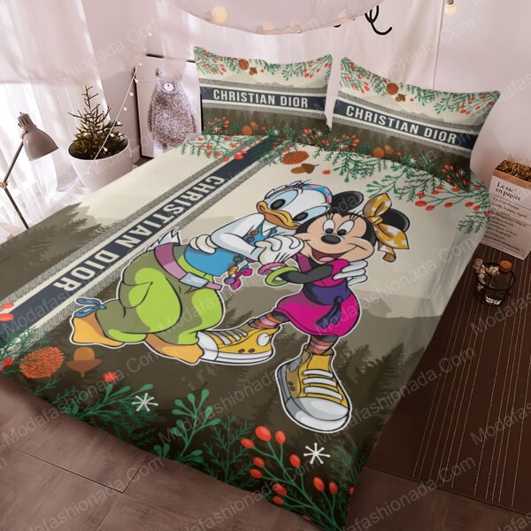 Donal Mickey Mouse Christian Dior Christmas Bedding Sets - Image 3