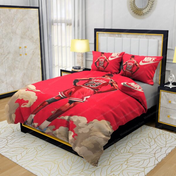 Famous Nike Air Jordan 23 Red Background Design & Quality Comfortable 4 Pieces Bedding Sets - Image 3