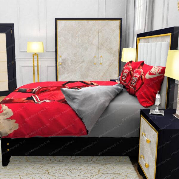 Famous Nike Air Jordan 23 Red Background Design & Quality Comfortable 4 Pieces Bedding Sets - Image 6