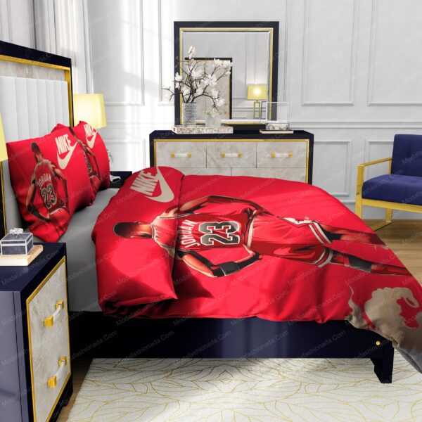 Famous Nike Air Jordan 23 Red Background Design & Quality Comfortable 4 Pieces Bedding Sets - Image 7