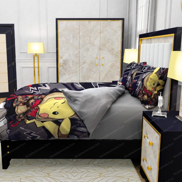 Famous Nike Supreme Pokemon Pikachu Design & Quality Comfortable 4 Pieces Bedding Sets - Image 6