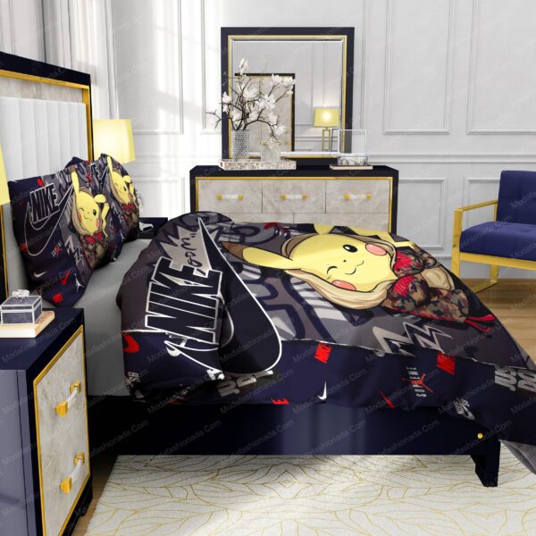 Famous Nike Supreme Pokemon Pikachu Design & Quality Comfortable 4 Pieces Bedding Sets - Image 7
