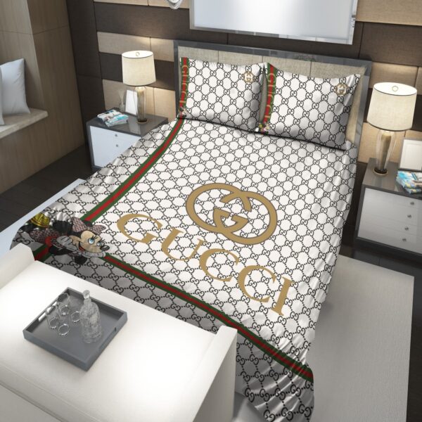 Gold Gucci Mickey Mouse Bedding Sets - Image 2