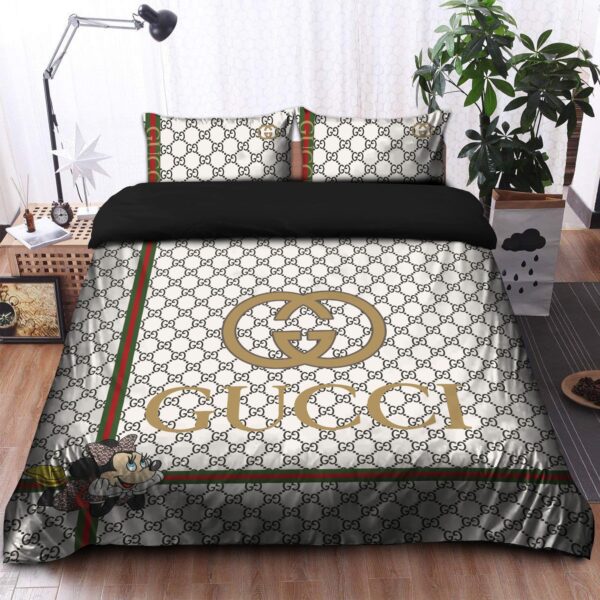 Gold Gucci Mickey Mouse Bedding Sets - Image 6