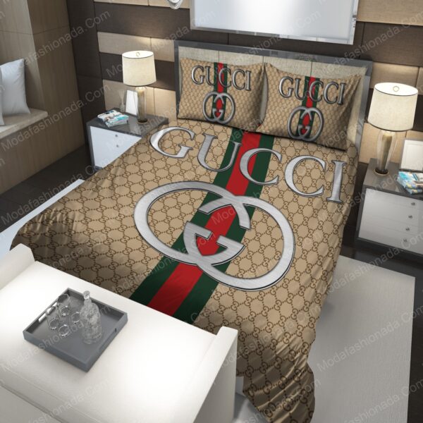 Luxurious Iconic Gucci Logo 3D Bedding Sets - Image 2