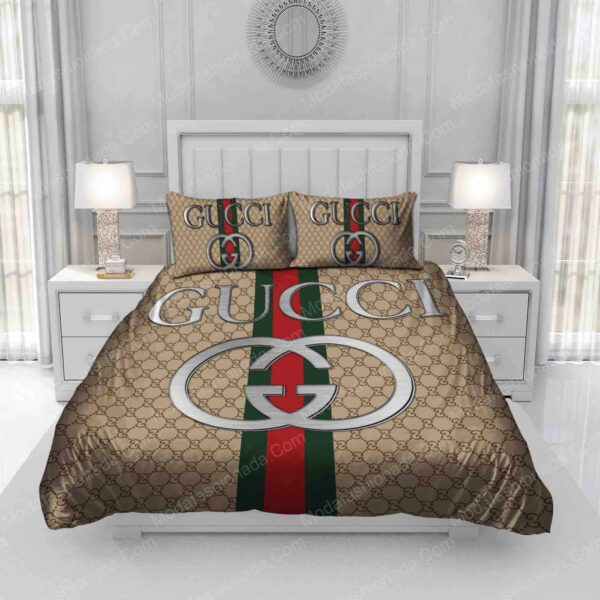Luxurious Iconic Gucci Logo 3D Bedding Sets - Image 3