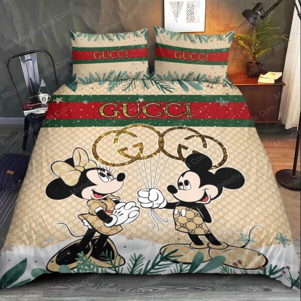 Gucci Couple Disney Mickey Christmas Bedding Sets - Image 2