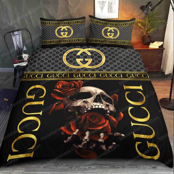 Gucci Skull And Roses Bedding Sets - Image 2