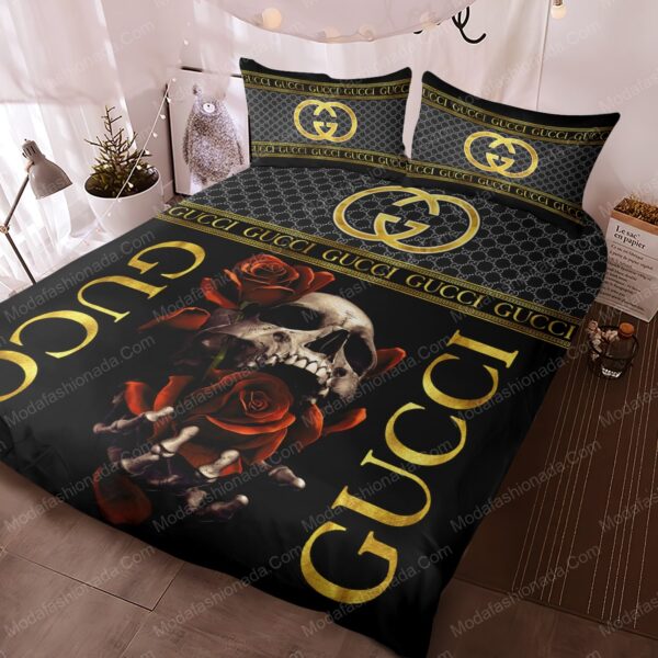 Gucci Skull And Roses Bedding Sets - Image 3