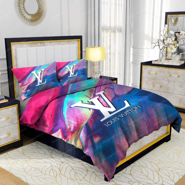 Louis Vuitton Paint Smudge Textured Background Bedding Sets - Image 2