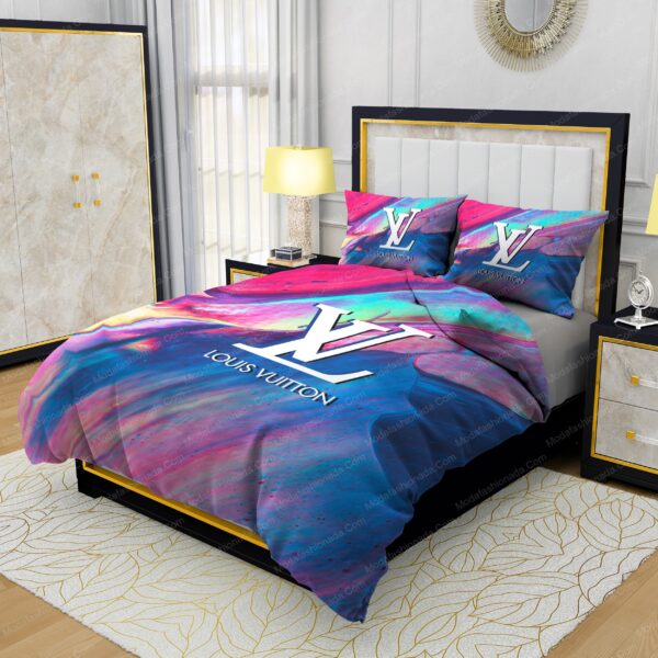 Louis Vuitton Paint Smudge Textured Background Bedding Sets - Image 3