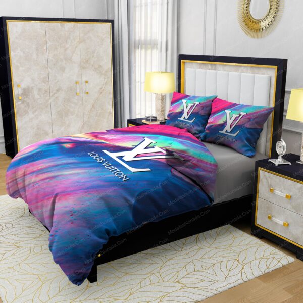 Louis Vuitton Paint Smudge Textured Background Bedding Sets - Image 4