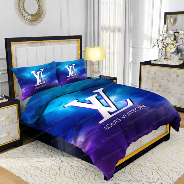 Louis Vuitton Watercolor Background Bedding Sets - Image 3
