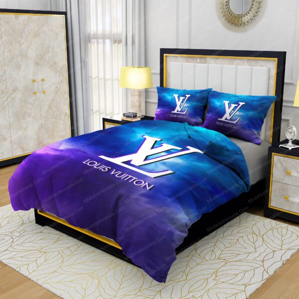 Louis Vuitton Watercolor Background Bedding Sets - Image 4