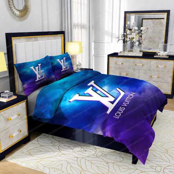 Louis Vuitton Watercolor Background Bedding Sets - Image 5