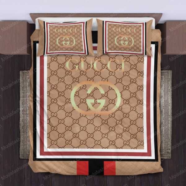 Luxury Gucci Logo Fashion Brands 26 Bedding Set - Image 2