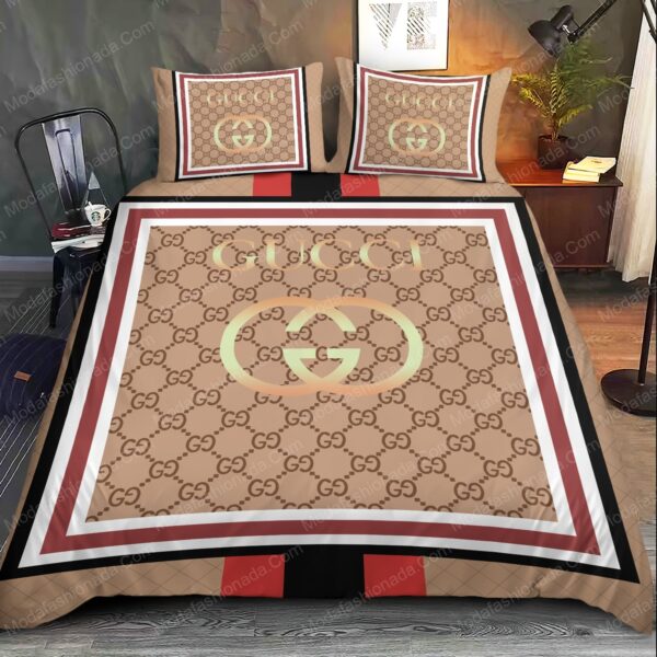 Luxury Gucci Logo Fashion Brands 26 Bedding Set - Image 3