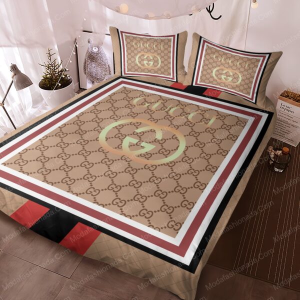 Luxury Gucci Logo Fashion Brands 26 Bedding Set - Image 4