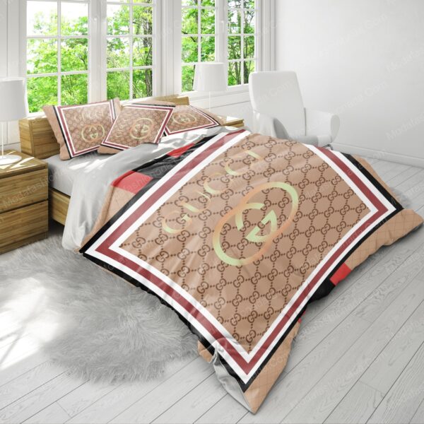 Luxury Gucci Logo Fashion Brands 26 Bedding Set - Image 5