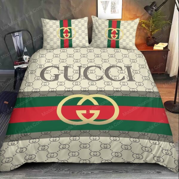 Luxury Gucci Logo Fashion Brands 42 Bedding Set - Image 3