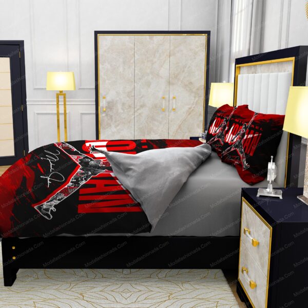 Michael Jordan Nike Red And Black Background Bedding Sets - Image 6