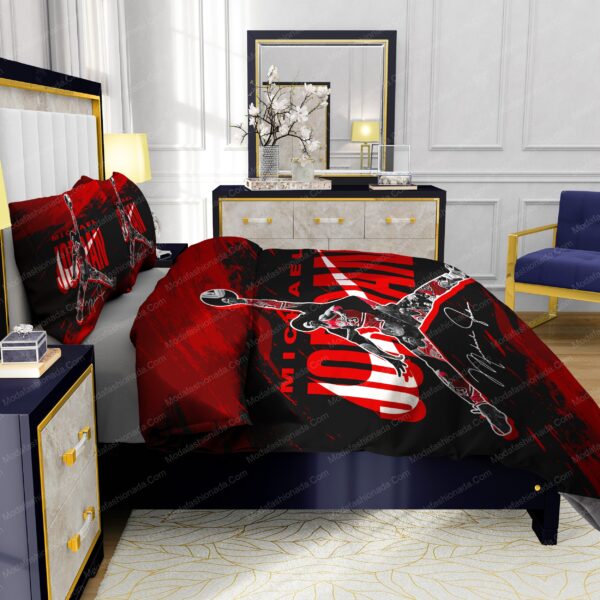 Michael Jordan Nike Red And Black Background Bedding Sets - Image 7