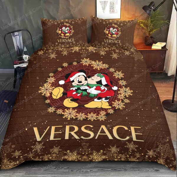 Mickey And Minnie Versace Merry Christmas Bedding Sets - Image 2