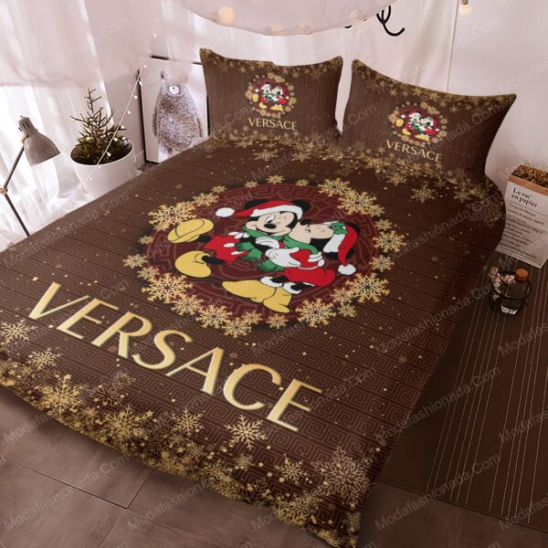 Mickey And Minnie Versace Merry Christmas Bedding Sets - Image 3