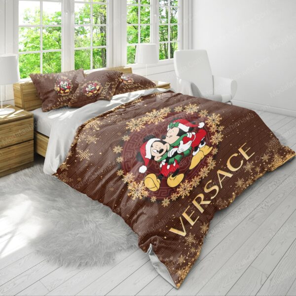 Mickey And Minnie Versace Merry Christmas Bedding Sets - Image 4