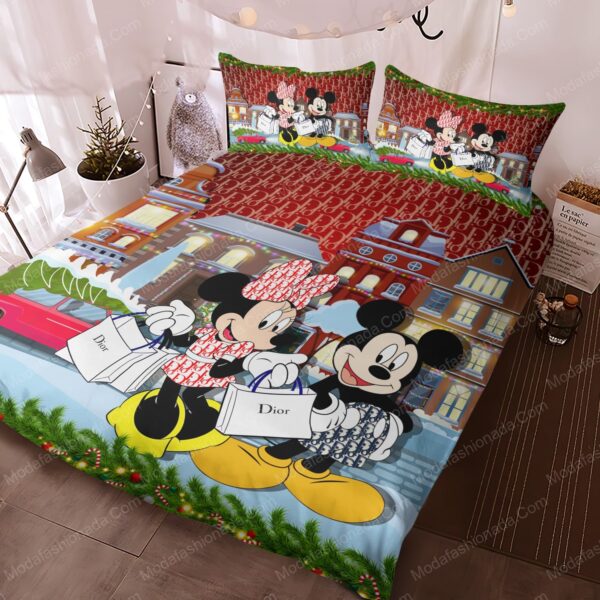 Mickey & Minnie Mouse Dior Merry Christmas Bedding Sets - Image 3