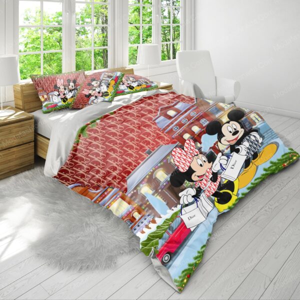 Mickey & Minnie Mouse Dior Merry Christmas Bedding Sets - Image 4