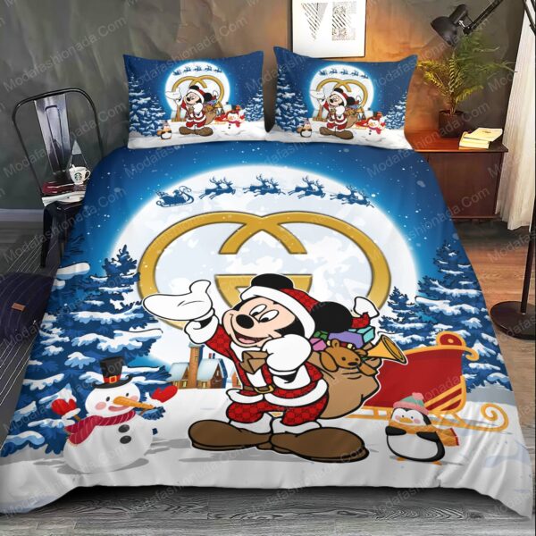 Mickey Pattern Gucci Merry Christmas Bedding Sets - Image 2