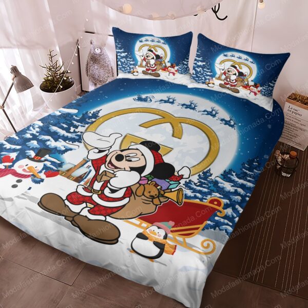 Mickey Pattern Gucci Merry Christmas Bedding Sets - Image 3