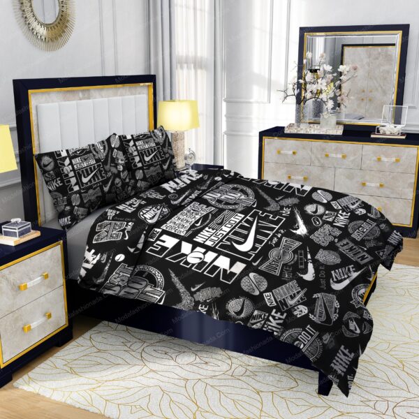 Nike Just Do It Black Background Bedding Sets - Image 5