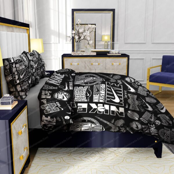 Nike Just Do It Black Background Bedding Sets - Image 7
