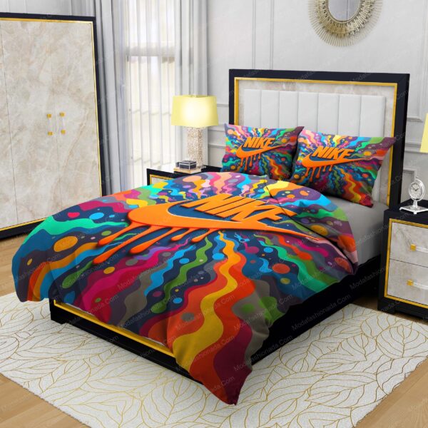 Nike Logo Psychedelic Background Energetic Bedding Sets - Image 3