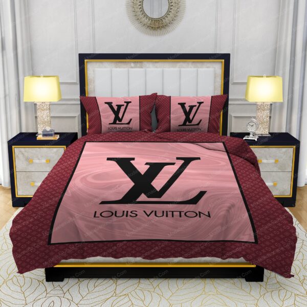 Pink Veinstone Louis Vuitton Bedding Sets