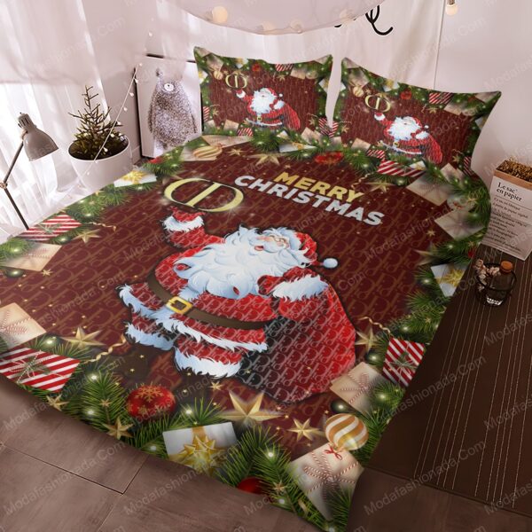 Santa Claus Dior Merry Christmas Bedding Sets - Image 3