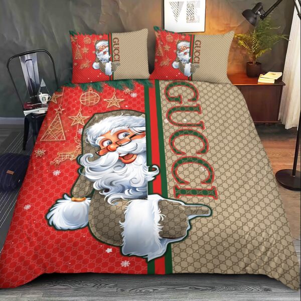 Santa Claus Gucci Pattern Bedding Sets - Image 2