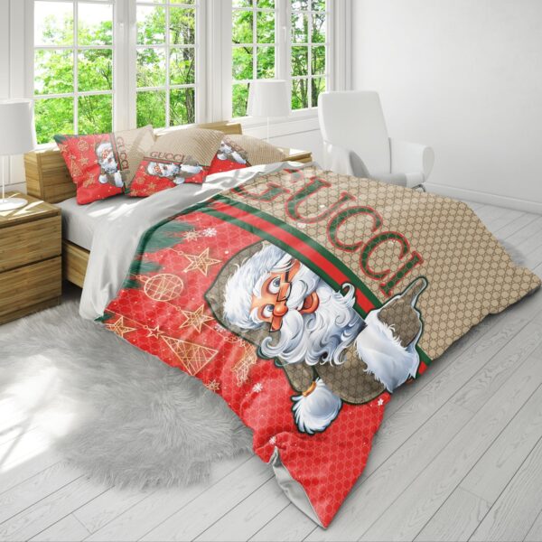 Santa Claus Gucci Pattern Bedding Sets - Image 4