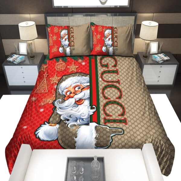 Santa Claus Gucci Pattern Bedding Sets - Image 5