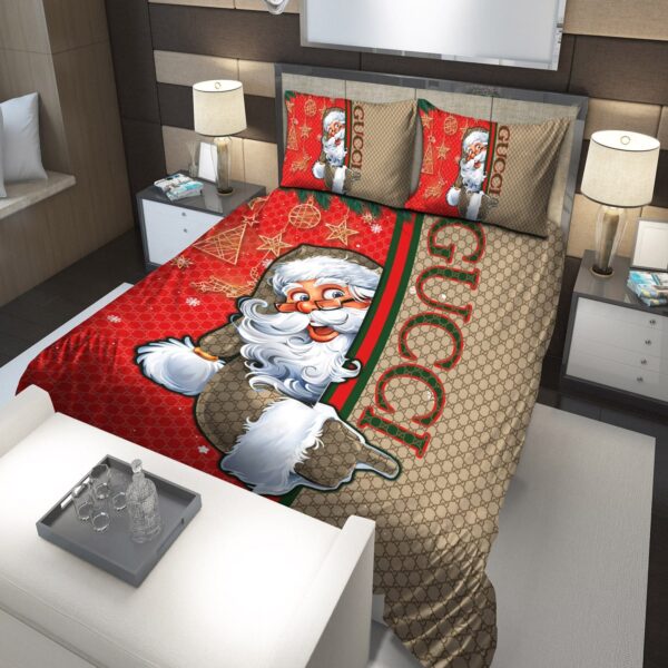 Santa Claus Gucci Pattern Bedding Sets - Image 6